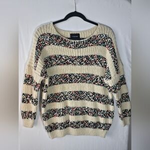 Anthropologie La Fee Verte Confetti Striped Sweater Boho Cottagecore Knit Small